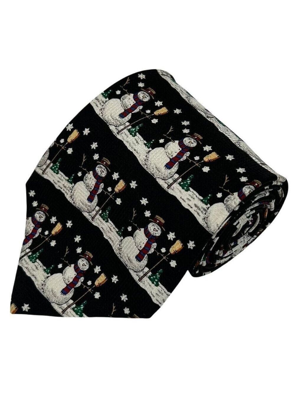 FN Men's 100% Silk Snowman Christmas Holiday Necktie Tie